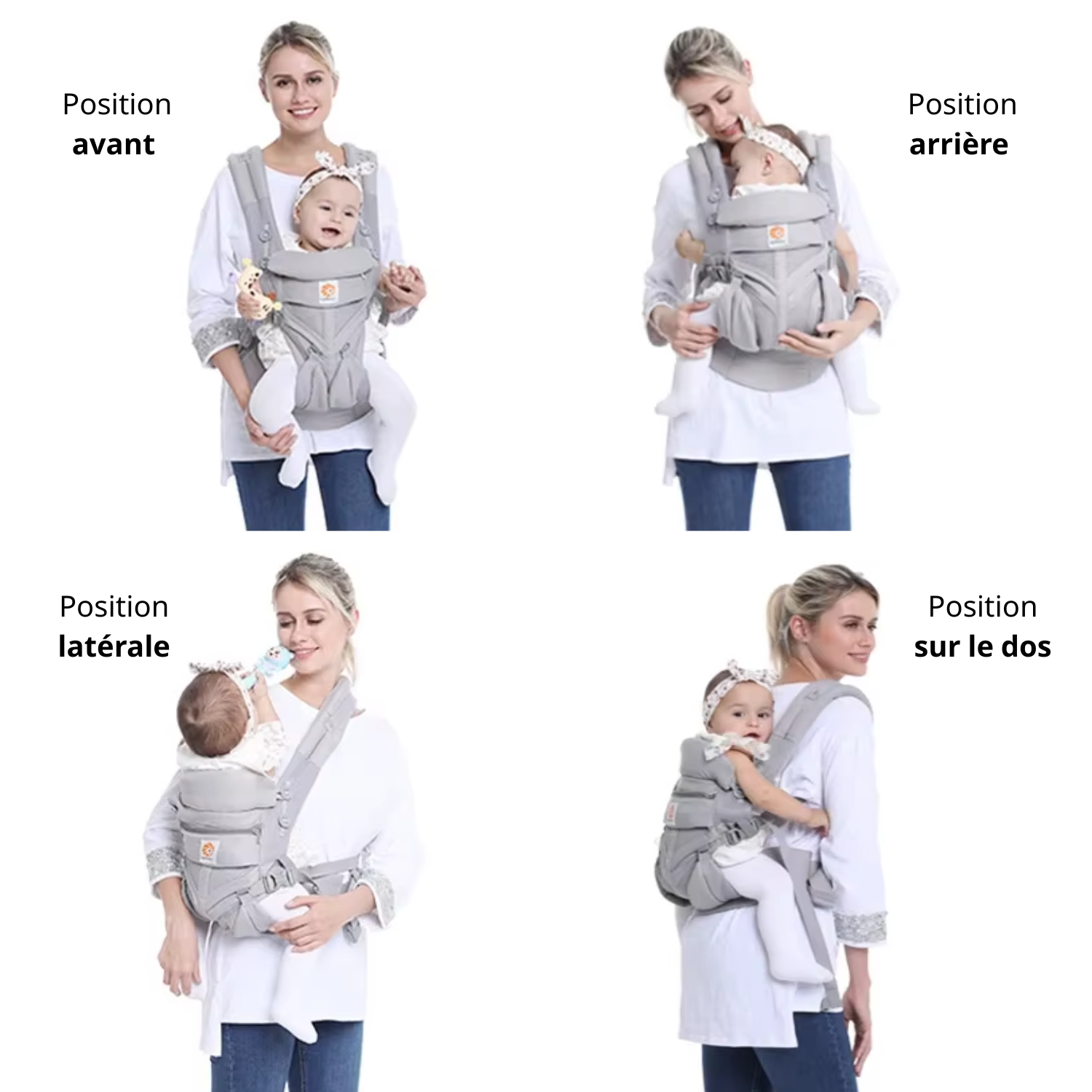 Porte-bébé Randonnée Ergonomique, 4 Positions & Respirant