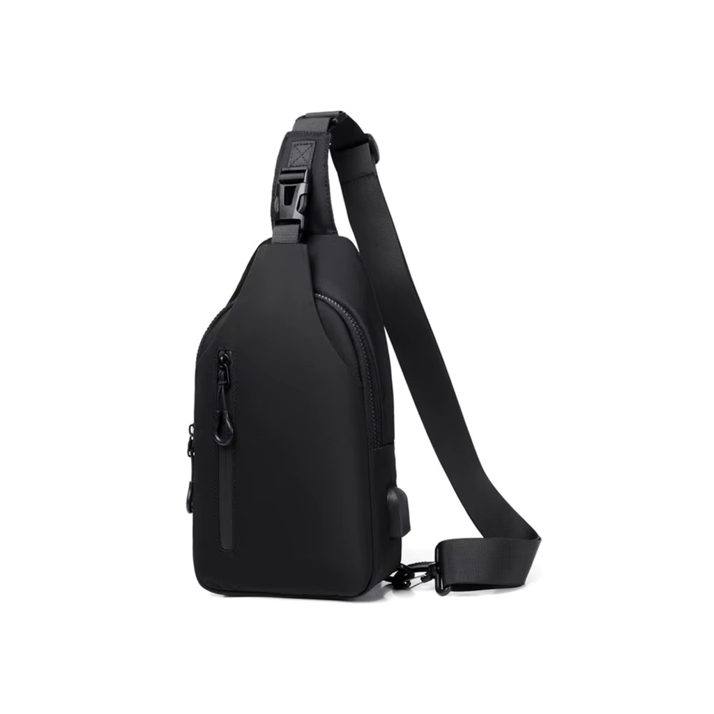 Sacoche Randonnée Bandoulière Déperlante avec Port USB — Nylon Oxford Résistant - TrailVolt