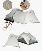 Tente Randonnée Ultralégère 2P/1P, Étanchéité Renforcée & Structure Alpine TRAILNEST Mongar UL 2