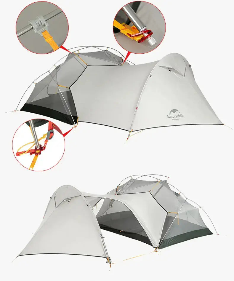 Tente Randonnée Ultralégère 2P/1P, Étanchéité Renforcée & Structure Alpine TRAILNEST Mongar UL 2