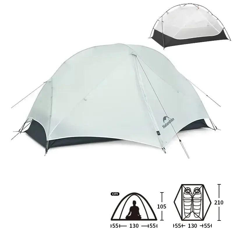 Tente Randonnée Ultralégère 2P/1P, Étanchéité Renforcée & Structure Alpine TRAILNEST Mongar UL 2
