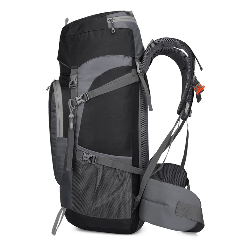 Sac de Randonnée Étanche 65L avec Housse de Pluie Intégrée - PeakTrail 65