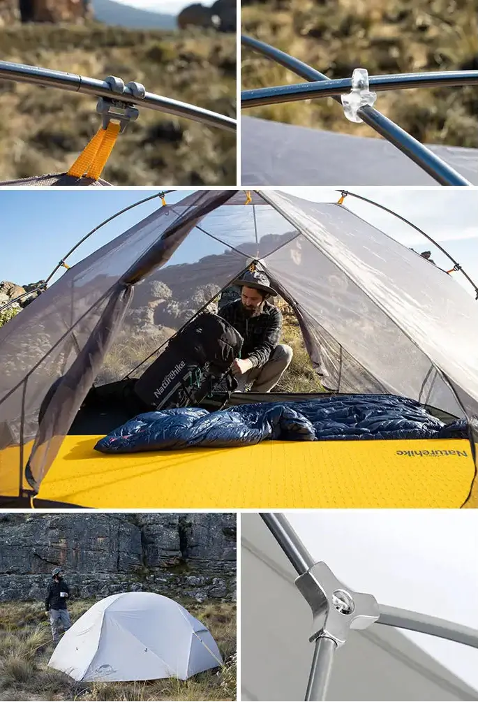 Tente Randonnée Ultralégère 2P/1P, Étanchéité Renforcée & Structure Alpine TRAILNEST Mongar UL 2