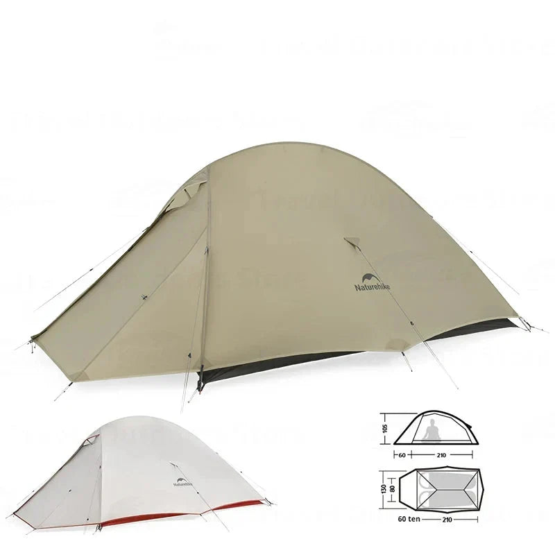 Tente Randonnée Légère 2 Personnes – 4 saisons, double-toit PU, bivouac trekking - VENTURIS CloudUp Pro 2P