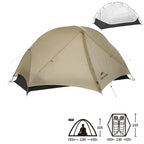 Tente Randonnée Ultralégère 2P/1P, Étanchéité Renforcée & Structure Alpine TRAILNEST Mongar UL 2