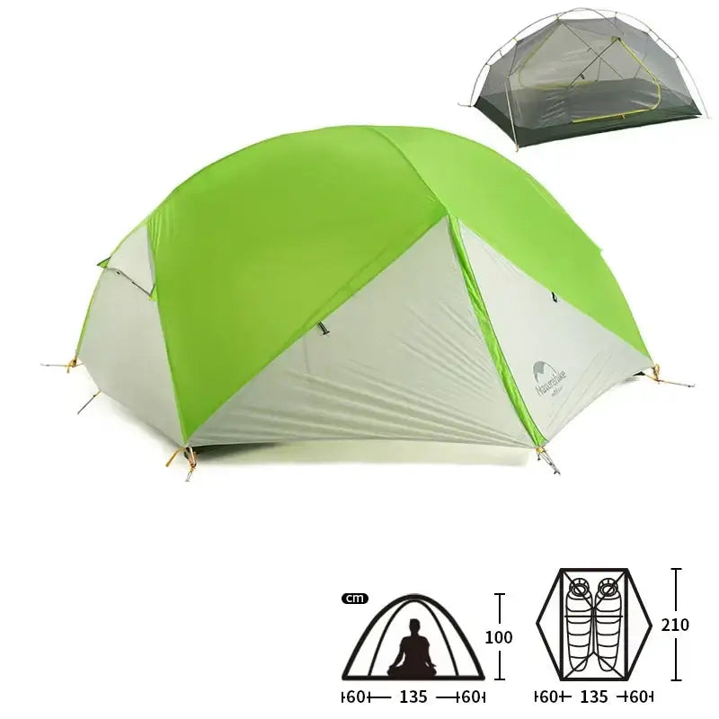 Tente Randonnée Ultralégère 2P/1P, Étanchéité Renforcée & Structure Alpine TRAILNEST Mongar UL 2