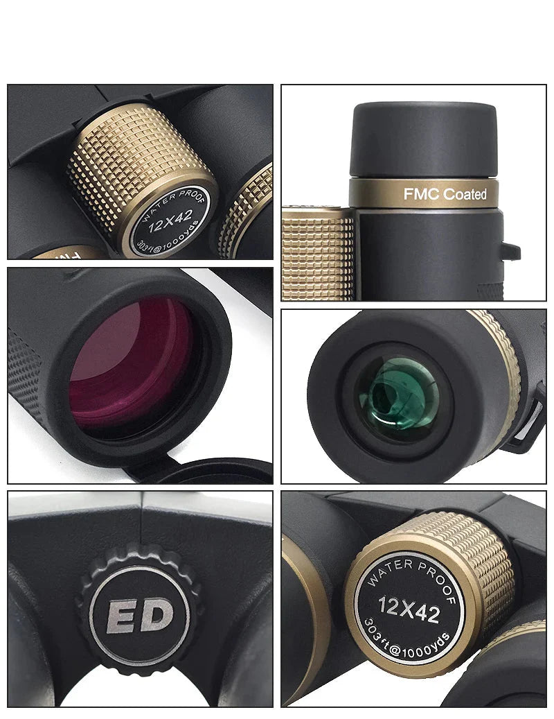 Jumelles Randonnée 12x42 WILDOPTIK – Étanches IP67, Optique ED Haute Définition & Prisme BAK4