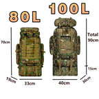 Sac de Randonnée Tactique 80 à 100L Résistant Organisation Militaire - TrekForce 80/100