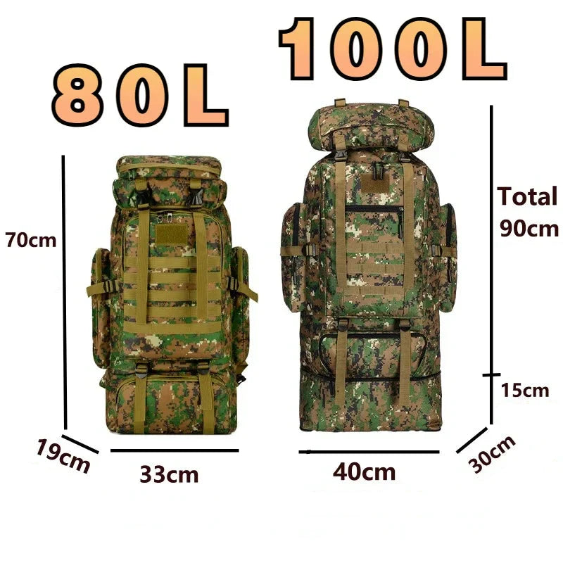 Sac de Randonnée Tactique 80 à 100L Résistant Organisation Militaire - TrekForce 80/100