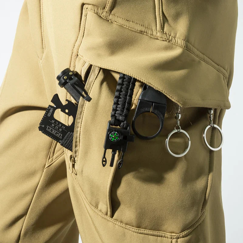 Pantalon Randonnée Homme Softshell – Doublure Polaire & Poches Cargo - Mazrout