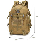 Sac de Randonnée 40L Déperlant - avec Attaches MOLLE & Bande Réfléchissante - TrailGuard 40