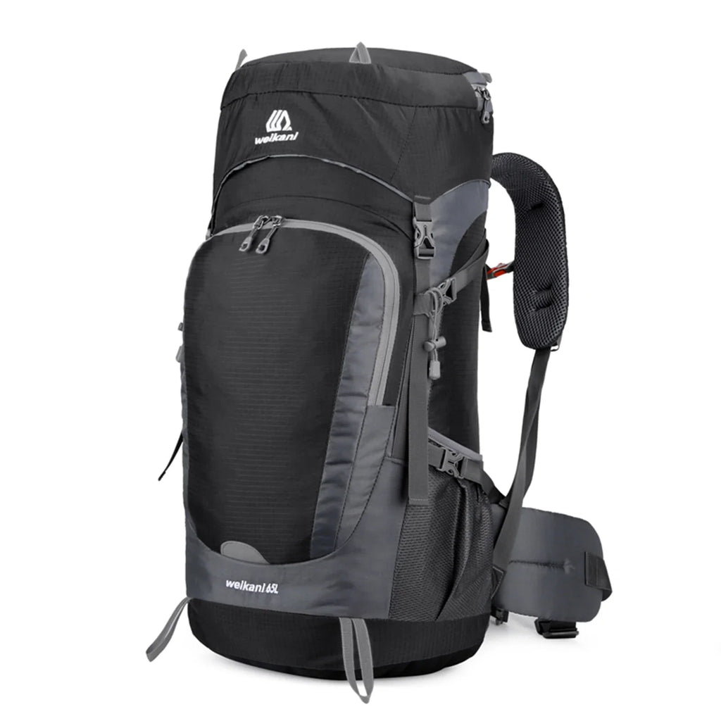 Sac de Randonnée Étanche 65L avec Housse de Pluie Intégrée - PeakTrail 65