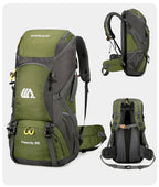 Sac De Randonnée 50L Léger – Dos Ventilé, Nylon Déperlant & Portage Confort - TrekShell 50
