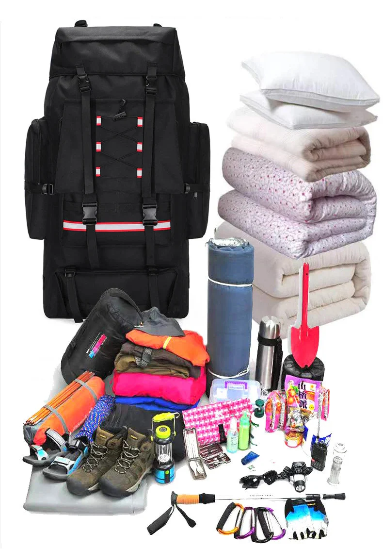 Sac De Randonnée Grande Capacité 130L – Nylon Imperméable, Système MOLLE & Portage Renforcé - TrekMaster 130