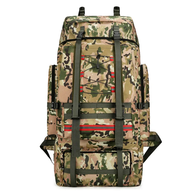 Sac De Randonnée Grande Capacité 130L – Nylon Imperméable, Système MOLLE & Portage Renforcé - TrekMaster 130