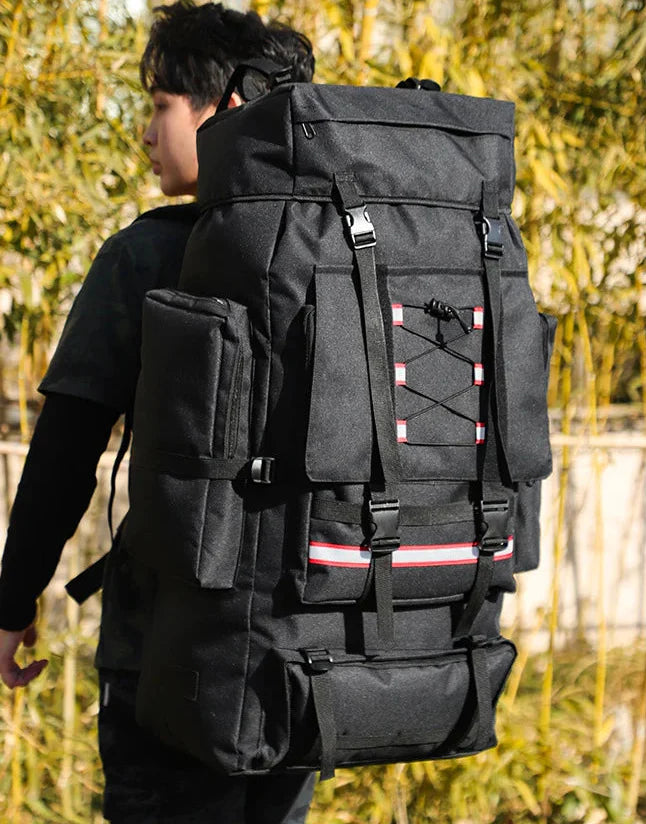 Sac De Randonnée Grande Capacité 130L – Nylon Imperméable, Système MOLLE & Portage Renforcé - TrekMaster 130