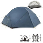 Tente Randonnée Ultralégère 2P/1P, Étanchéité Renforcée & Structure Alpine TRAILNEST Mongar UL 2