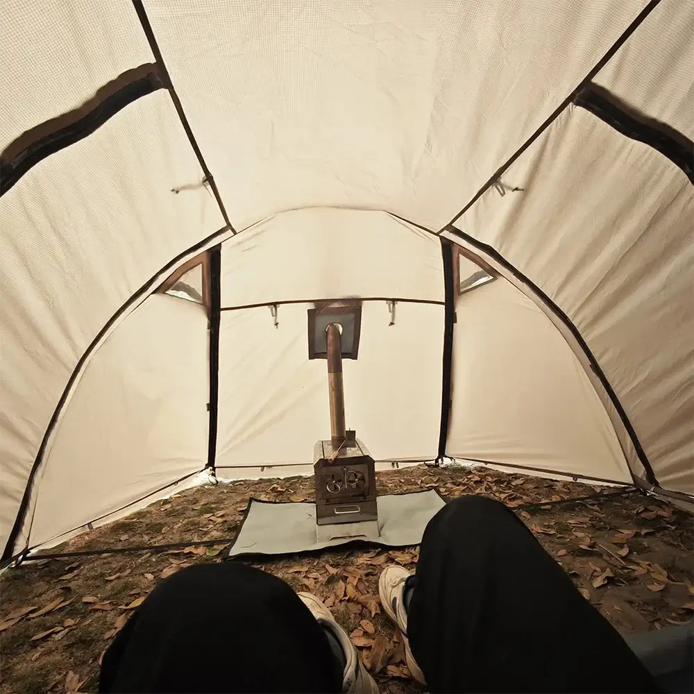 Tente Randonnée Dôme Hiver Compatible avec Mini Cheminée, Étanche - CAMPFLEX