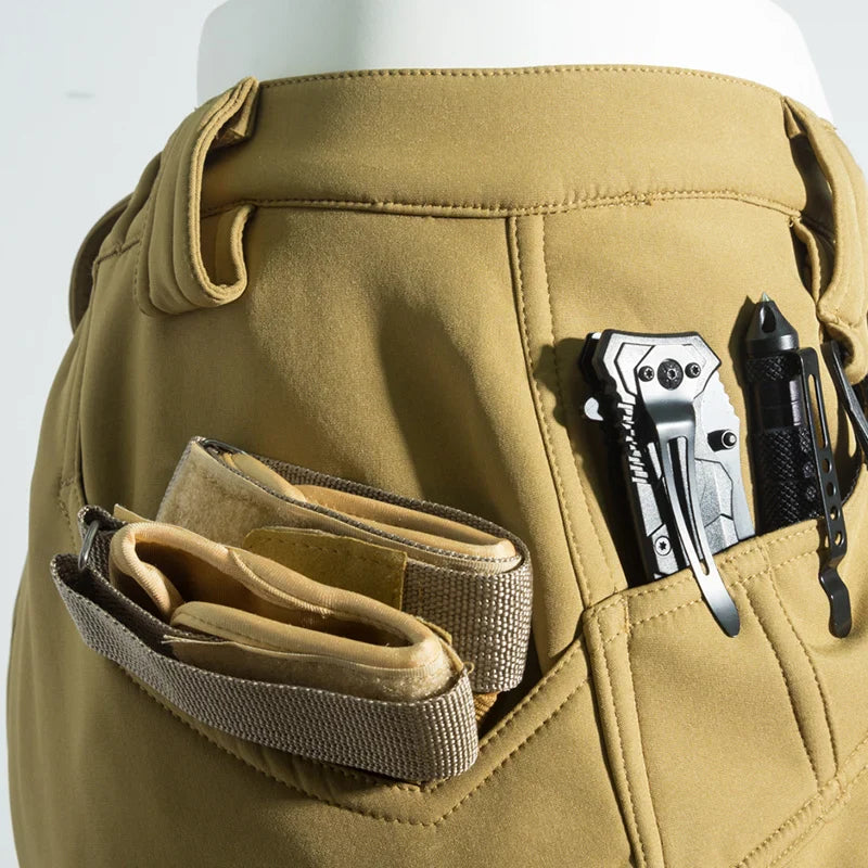 Pantalon Randonnée Homme Softshell – Doublure Polaire & Poches Cargo - Mazrout