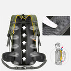 Sac De Randonnée 50L Léger – Dos Ventilé, Nylon Déperlant & Portage Confort - TrekShell 50