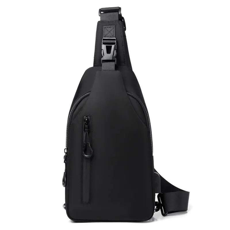 Sacoche Randonnée Bandoulière Déperlante avec Port USB — Nylon Oxford Résistant - TrailVolt