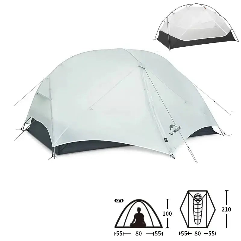 Tente Randonnée Ultralégère 2P/1P, Étanchéité Renforcée & Structure Alpine TRAILNEST Mongar UL 2