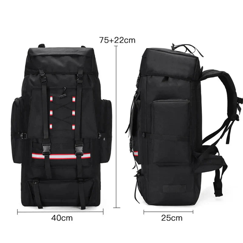 Sac De Randonnée Grande Capacité 130L – Nylon Imperméable, Système MOLLE & Portage Renforcé - TrekMaster 130