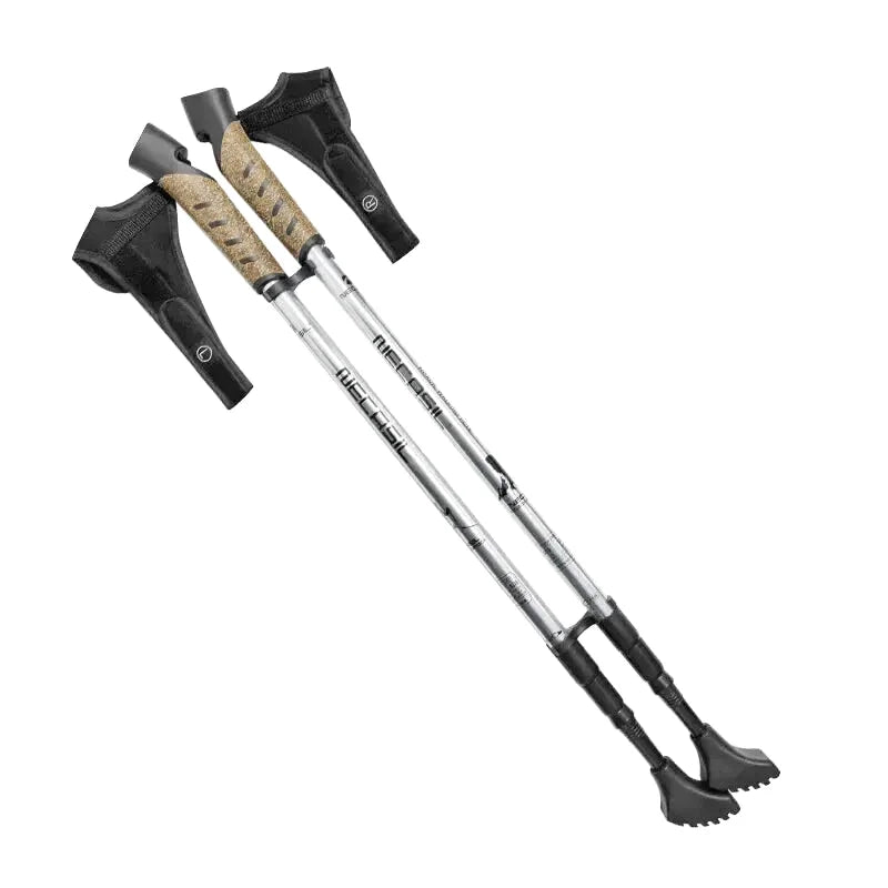 Bâton de Randonnée (66–135 cm) Télescopique en Aluminium Léger, Poignée en Liège - AlpineCore
