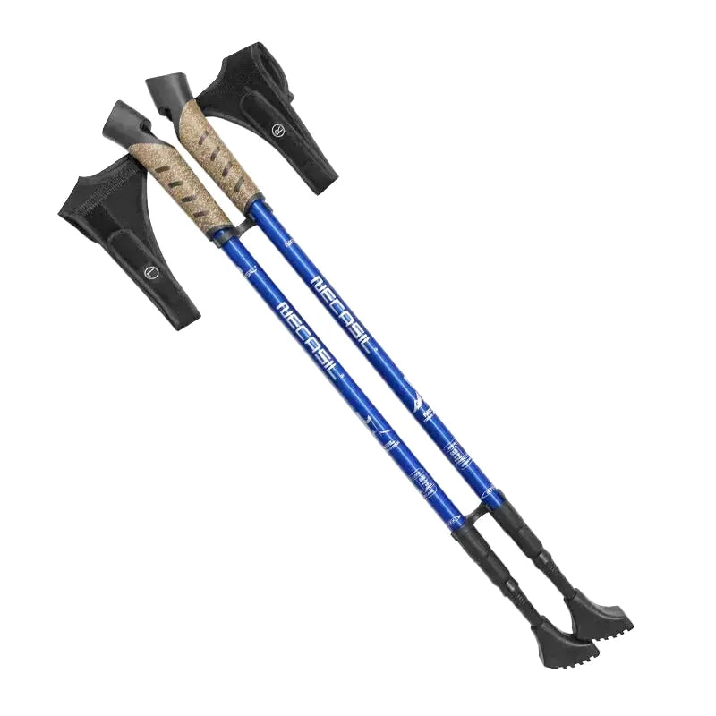 Bâton de Randonnée (66–135 cm) Télescopique en Aluminium Léger, Poignée en Liège - AlpineCore