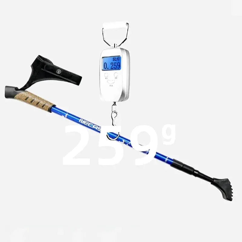 Bâton de Randonnée (66–135 cm) Télescopique en Aluminium Léger, Poignée en Liège - AlpineCore