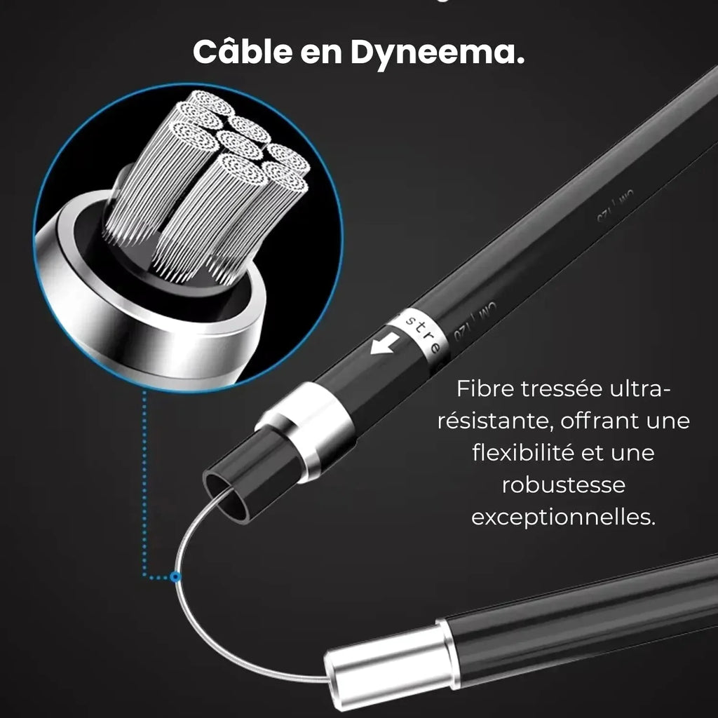 Bâton de Randonnée Acier Carbone Léger et Pliable (x2) | Réglable 107–125 cm, Pliable 5 Sections - AltaStride Élite 125