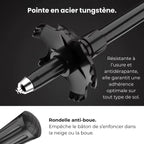 Bâton de Randonnée Acier Carbone Léger et Pliable (x2) | Réglable 107–125 cm, Pliable 5 Sections - AltaStride Élite 125