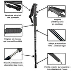 Bâton de Randonnée avec Amortisseur Dynamique Léger (65–135 cm) - Aluminium 6061 - TrekPulse