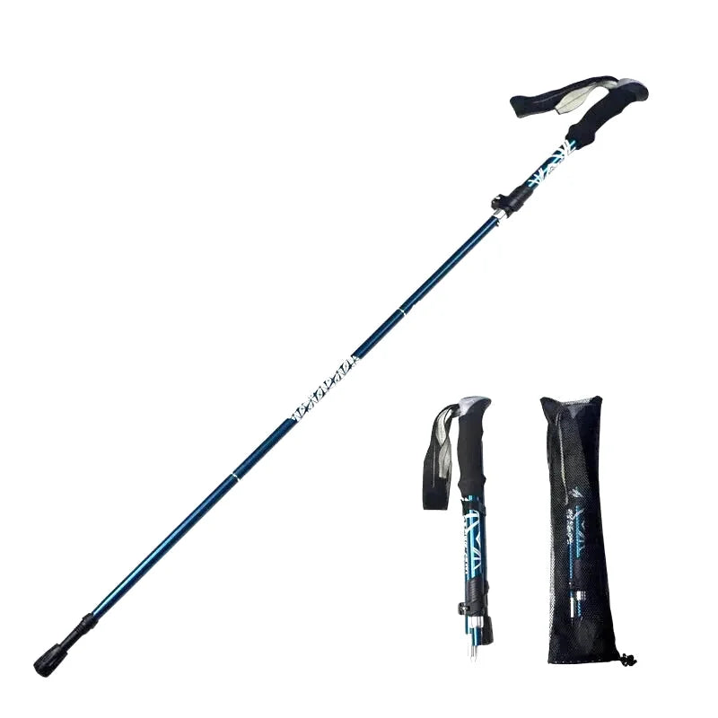 Bâton de Randonnée Pliable 5 Sections (107–125 cm) — Acier Carbone Léger 250 g - TrekPro Ultra-Light 125