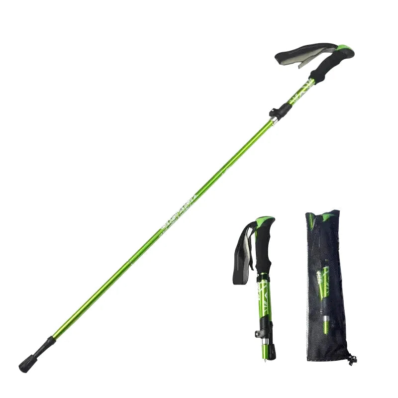 Bâton de Randonnée Pliable 5 Sections (107–125 cm) — Acier Carbone Léger 250 g - TrekPro Ultra-Light 125