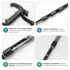 Bâton de Randonnée Pliable – Aluminium Léger, Réglable 53–110 cm, Embout Tungstène - TrekMaster 110