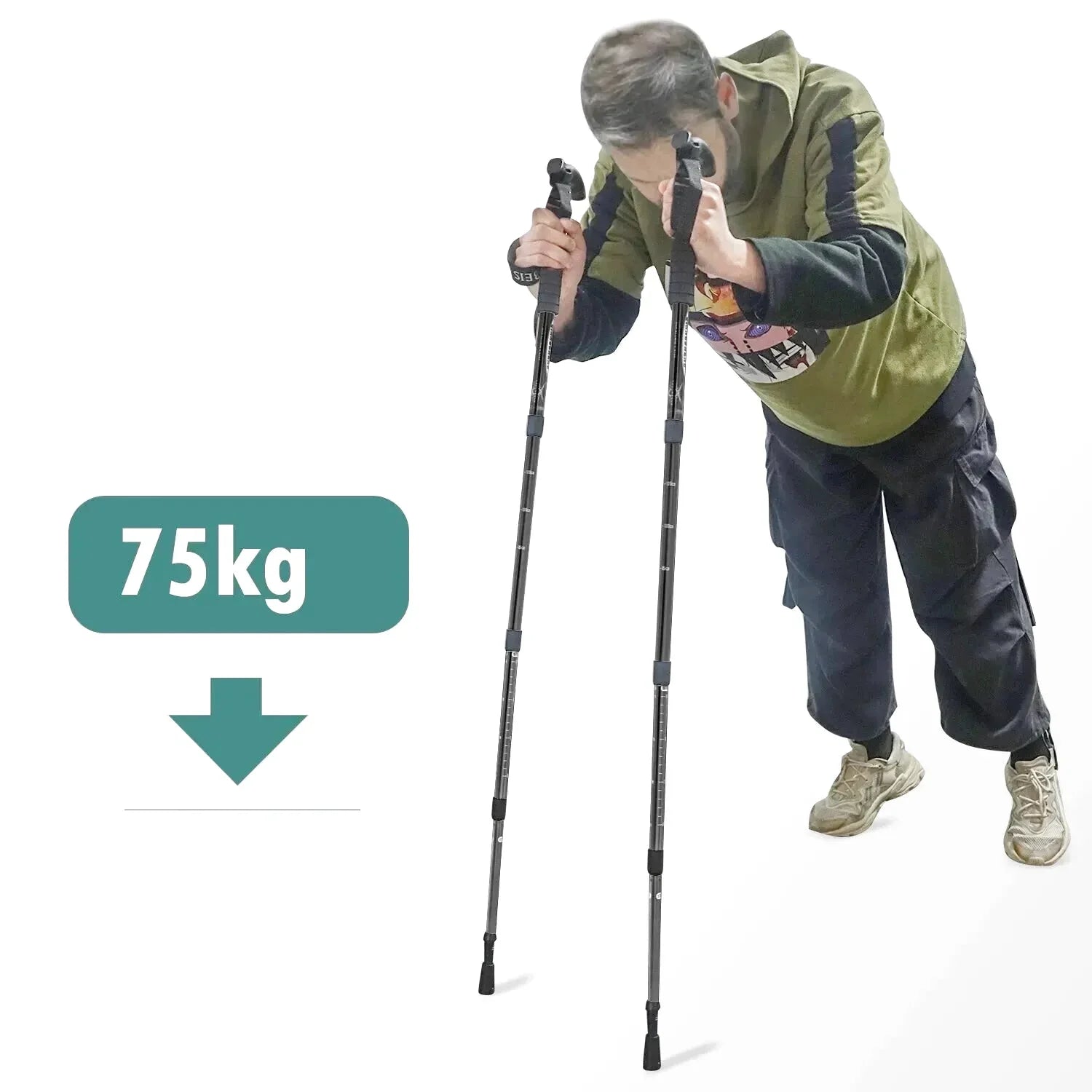 Bâton de Randonnée Pliable – Aluminium Léger, Réglable 53–110 cm, Embout Tungstène - TrekMaster 110