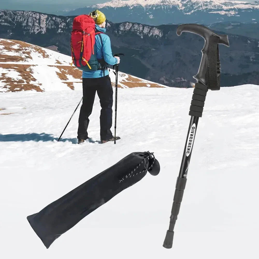 Bâton de Randonnée Pliable – Aluminium Léger, Réglable 53–110 cm, Embout Tungstène - TrekMaster 110