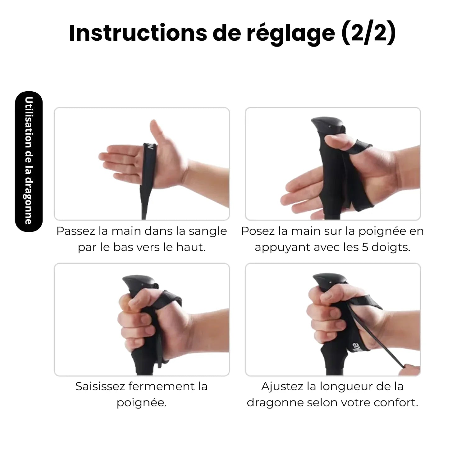 Bâton De Randonnée Télescopiques (56–135 cm) Quick Lock - Aluminium 7075 - Naturehike 135