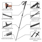 Bâton De Randonnée Télescopiques (56–135 cm) Quick Lock - Aluminium 7075 - Naturehike 135