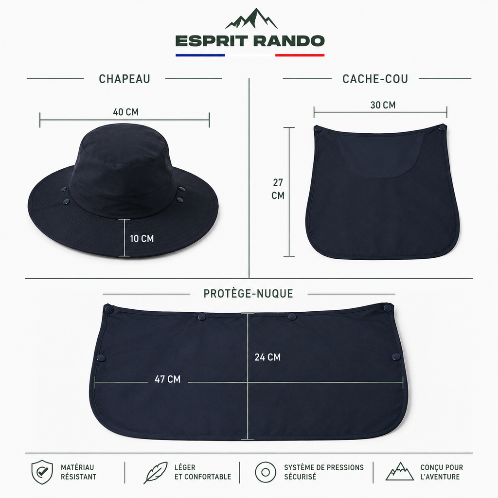 Chapeau Randonnée Anti-UV – Léger, Respirant & Séchage Rapide