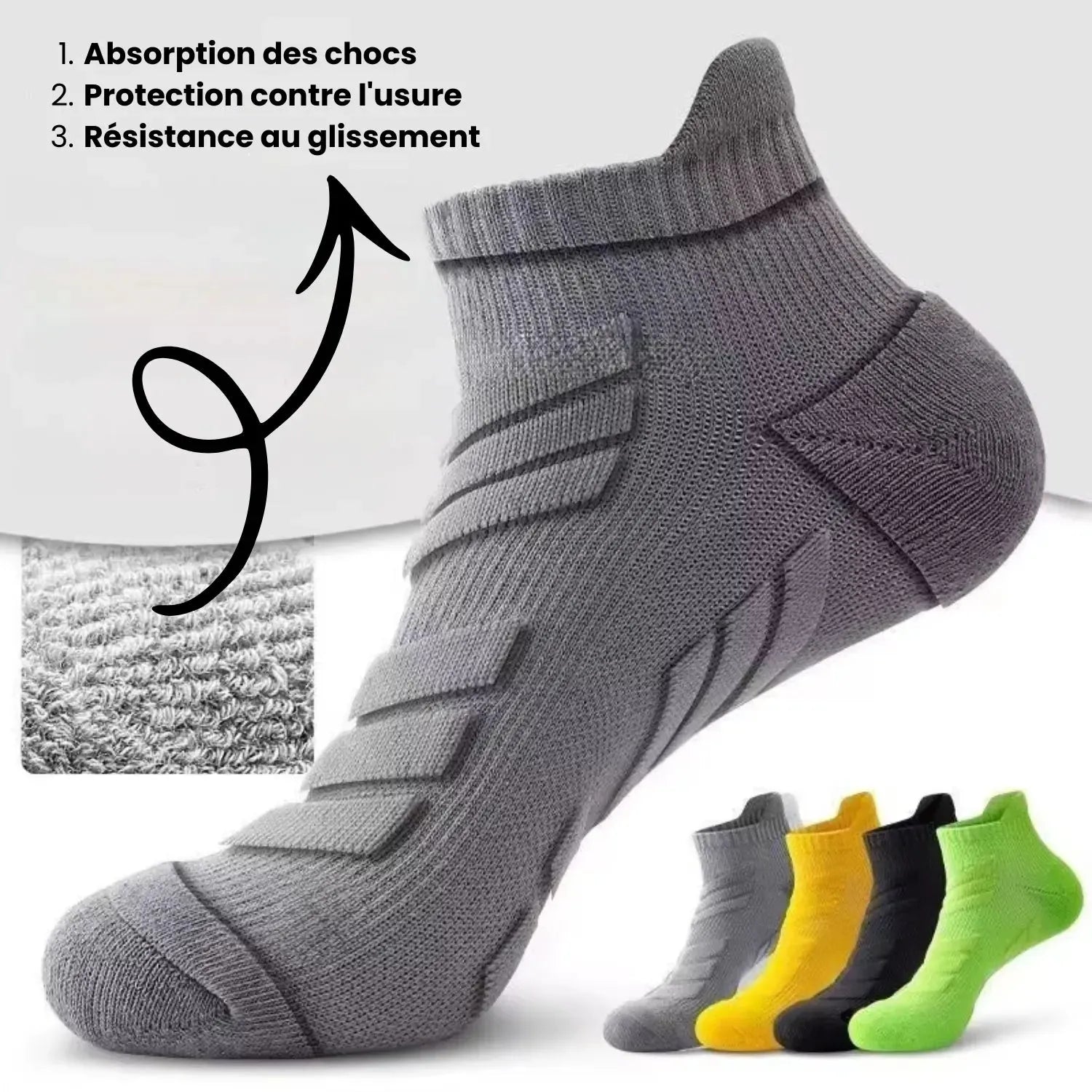 Chaussette Randonnée Respirantes, Confort & Maintien- TrekCush (x5)