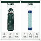 Gourde Filtrante Randonnée 750ML – Filtration Portable & Réutilisable Outdoor