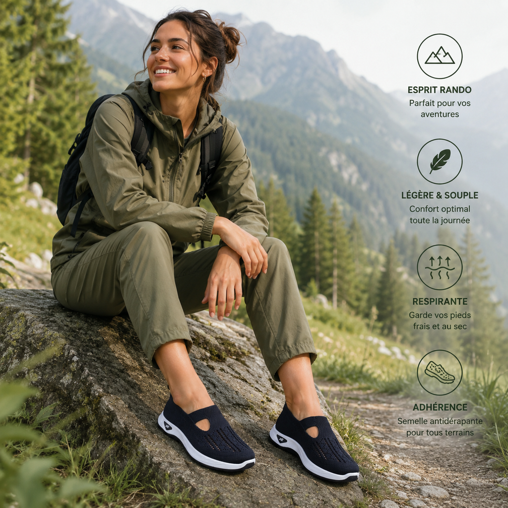 Sandales Randonnée Femme Respirantes – Slip-On Confort & Semelle EVA Légère